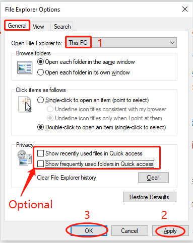 file explorer Windows 10 quick access