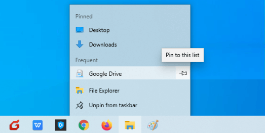 Pin to taskbar