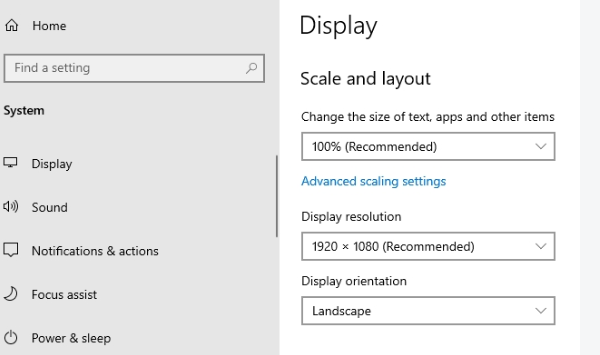 Resolution-Settings