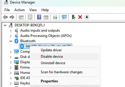 uninstall-device-bluetooth